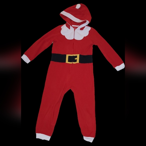 Carter's Red Fleece Onesie Size 6 Christmas Pajama Santa Claus Hoodie Costume - Picture 1 of 12